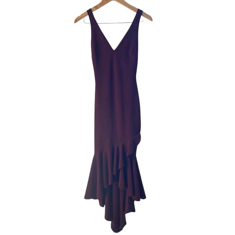 ⭐️ Olive Tree | Burgundy Ruffle Hem Dress, Size S